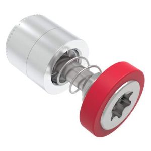 Captive Screw, M4 X 0.7, Press-in, TORX®, Smooth Red Knob