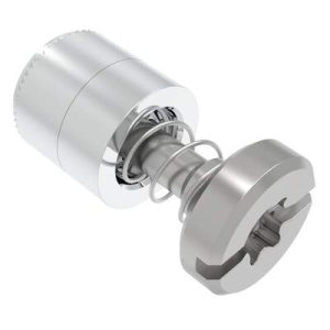 Captive Screw, M4 X 0.7, Press-in, TORX®/Slot Combination, Smooth Bright Knob