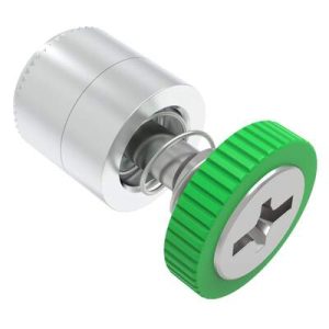 Captive Screw, M4 X 0.7, Press-in, Phillips/Slot Combination, Knurled Green Knob - Image 1