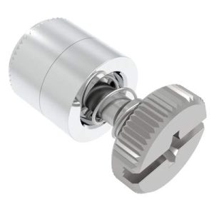 Captive Screw, M4 X 0.7, Press-in, Phillips/Slot Combination, Knurled Bright Knob - Image 1
