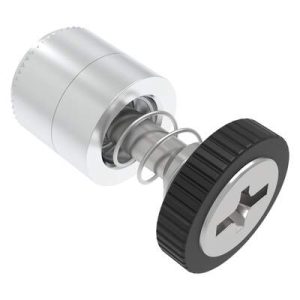 Captive Screw, M4 X 0.7, Press-in, Phillips/Slot Combination, Knurled Black Knob - Image 1