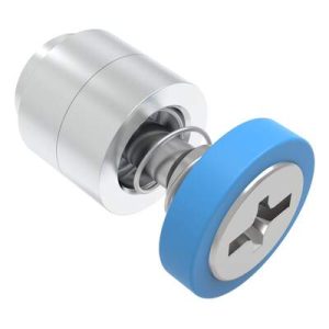 Captive Screw, M4 X 0.7, Flare-in, Phillips/Slot Combination, Smooth Blue Knob - Image 1