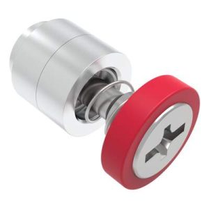 Captive Screw, M4 X 0.7, Flare-in, Phillips/Slot Combination, Smooth Red Knob - Image 1