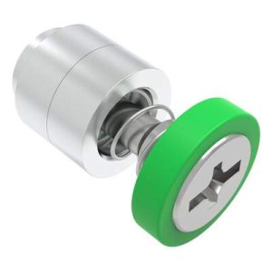 Captive Screw, M4 X 0.7, Flare-in, Phillips/Slot Combination, Smooth Green Knob - Image 1