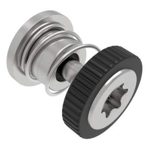 Captive Screw, 4-40 Thread, Press-in, TORX®, Knurled Black Knob - Image 1