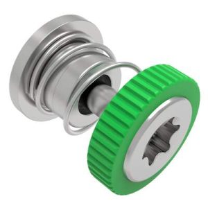 Captive Screw, 4-40 Thread, Press-in, TORX®, Knurled Green Knob - Image 1