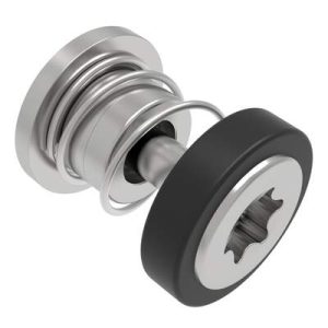 Captive Screw, 4-40 Thread, Press-in, TORX®, Smooth Black Knob - Image 1