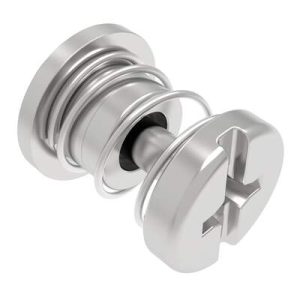 Captive Screw, 4-40 Thread, Press-in, Phillips/Slot Combination, Smooth Bright Knob - Image 1