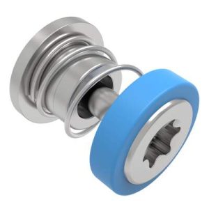 Captive Screw, M3 X 0.5 Thread, Press-in, TORX®, Smooth Blue Knob - Image 1