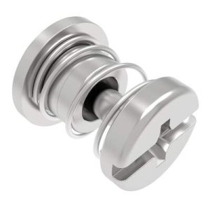 Captive Screw, M3 X 0.5 Thread, Press-in, Phillips/Slot Combination, Smooth Bright Knob - Image 1