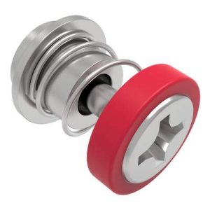 Captive Screw, 4-40 Thread, Surface Mount Technology, Phillips Recess, Smooth Red Knob - Image 1