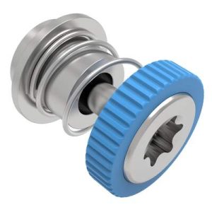 Captive Screw, 4-40 Thread, Surface Mount Technology, TORX®, Knurled Blue Knob - Image 1