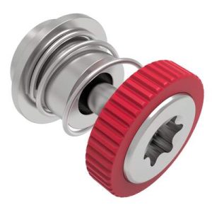 Captive Screw, 4-40 Thread, Surface Mount Technology, TORX®, Knurled Red Knob - Image 1