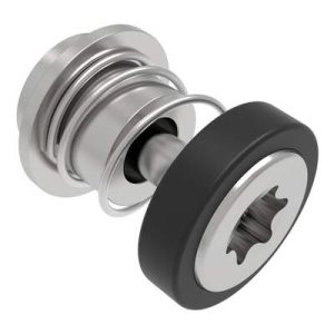 Captive Screw, 4-40 Thread, Surface Mount Technology, TORX®, Smooth Black Knob - Image 1