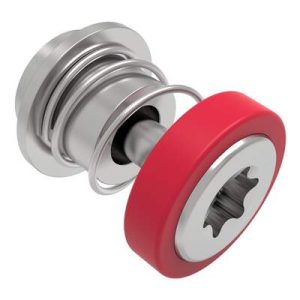 Captive Screw, 4-40 Thread, Surface Mount Technology, TORX®, Smooth Red Knob - Image 1