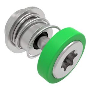 Captive Screw, 4-40 Thread, Surface Mount Technology, TORX®, Smooth Green Knob - Image 1