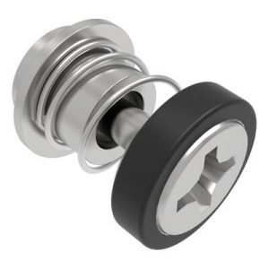 Captive Screw, M3 X 0.5 Thread, Surface Mount Technology, Phillips Recess, Smooth Black Knob - Image 1