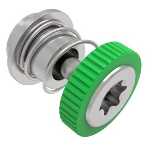 Captive Screw, M3 X 0.5 Thread, Surface Mount Technology, TORX®, Knurled Green Knob - Image 1