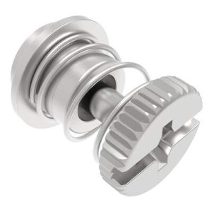 Captive Screw, M3 X 0.5 Thread, Surface Mount Technology, Phillips/Slot Combination, Knurled Bright Knob - Image 1