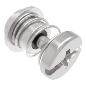Captive Screw, M3 X 0.5 Thread, Surface Mount Technology, Phillips/Slot Combination, Smooth Bright Knob - Image 1