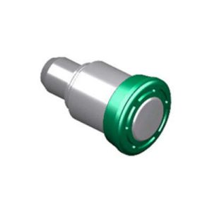 Spring Loaded Plunger, Press-in, Miniature Size, With hold-open feature, Steel, Green Knob