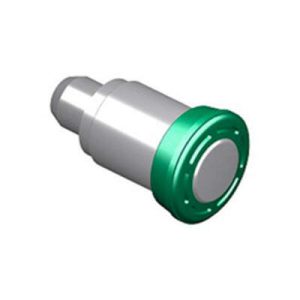 Spring Loaded Plunger, Flare-in, Miniature Size, Without hold-open feature, Steel, Green Knob