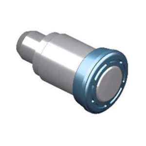 Spring Loaded Plunger, Flare-in, Small Size, Without hold-open feature, Steel, Blue Knob