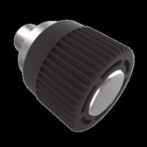 Spring Loaded Plunger, Press-in, Miniature Size, Without hold-open feature, Steel, Black Knob