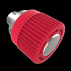 Spring Loaded Plunger, Press-in, Miniature Size, Without hold-open feature, Steel, Red Knob