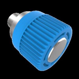 Spring Loaded Plunger, Press-in, Miniature Size, With hold-open feature, Steel, Blue Knob