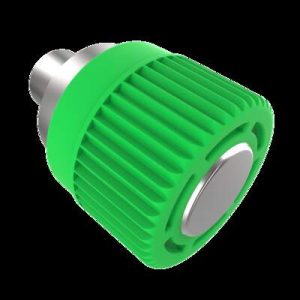 Spring Loaded Plunger, Press-in, Miniature Size, With hold-open feature, Steel, Green Knob