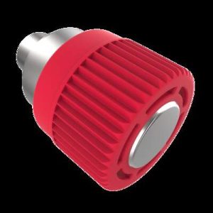 Spring Loaded Plunger, Flare-in, Small Size, Without hold-open feature, Steel, Red Knob