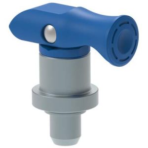 Spring Loaded Plunger, Press-in, Small Size, With hold-open feature, Blue