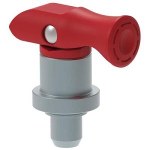 Spring Loaded Plunger, Press-in, Small Size, With hold-open feature, Red