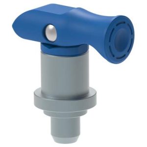 Spring Loaded Plunger, Flare-in, thin panel, Small Size, With hold-open feature,  , Blue - Image 1