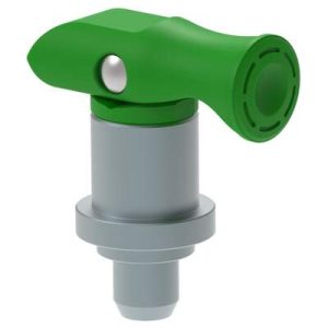 Spring Loaded Plunger, Flare-in, thick panel, Small Size, With hold-open feature,  , Green - Image 1
