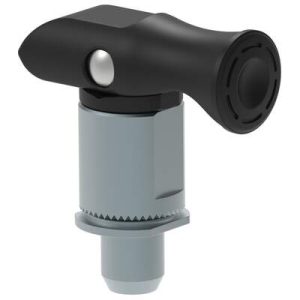 Spring Loaded Plunger, Thread-in, Small Size, With hold-open feature, Black - Image 1
