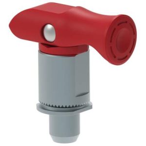 Spring Loaded Plunger, Thread-in, Small Size, With hold-open feature, Red - Image 1