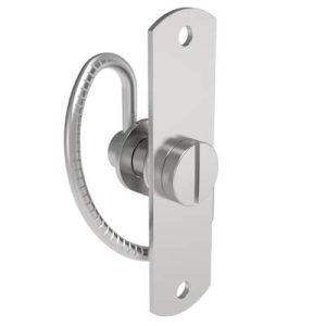 Compression Latch, Self-Adjusting, Medium Size, Tool Locking, Slotted Head, Rivet/Screw (Thru Hole) Installation, Serrated Spring, Steel, Zinc Plated, Bright - Image 1