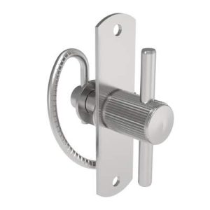 Compression Latch, Self-Adjusting, Large Size, No Restriction, T-Bar Head, Rivet/Screw (Thru Hole) Installation, Serrated Spring, Steel, Zinc Plated, Bright - Image 1