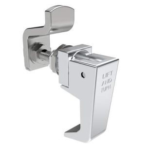 Compression Latch, Lift & Turn, Miniature Size, Handle Style, No Restriction, Non-Locking, Zinc Alloy, Chrome Plated, Polished