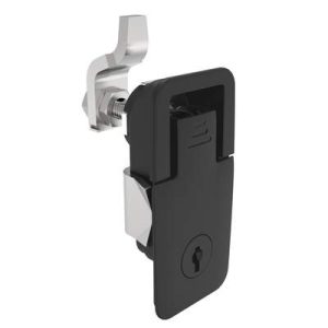 Compression Latch, Lift & Turn, Medium Size, Flush Style, Key Locking, Zinc Alloy, Powder Coat, Black
