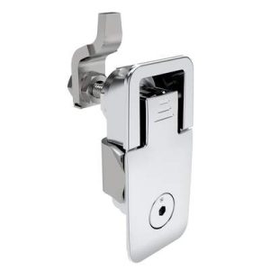 Compression Latch, Lift & Turn, Medium Size, Flush Style, Tool Locking, 4 mm Hex Recess, Zinc Alloy, Chrome Plated, Polished