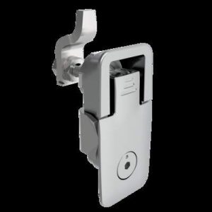 Compression Latch, Lift & Turn, Medium Size, Flush Style, Tool Locking, 4 mm Hex Recess, Zinc Alloy, Chrome Plated, Textured - Image 1