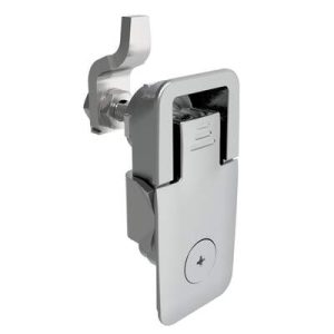 Compression Latch, Lift & Turn, Medium Size, Flush Style, Tool Locking, Phillips Recess, Zinc Alloy, Chrome Plated, Textured - Image 1