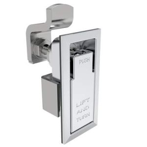 Compression Latch, Lift & Turn, Small Size, Flush Style, No Restriction, Non-Locking, Zinc Alloy, Chrome Plated, Polished - Image 1