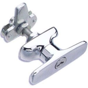 Cam Latch T-Handle, Turn Clockwise to Latch / Lock, Long Cam, Zinc Alloy, Chrome Plated, Polished