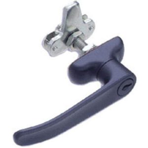 Cam Latch L-Handle, Turn Counterclockwise to Latch / Lock, Short Cam, Zinc Alloy, Powder Coat, Black