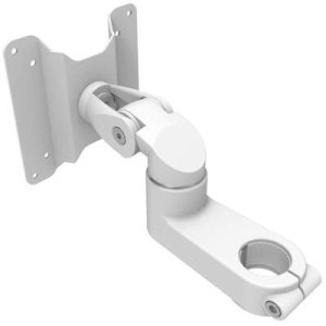 Monitor Mount, Tilt & Swivel, Pole Mount, Aluminum Alloy, White - Image 1