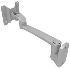 Monitor Mount, Tilt & Swivel, Single Arm, Wall Mount, Aluminum Alloy, Silver - Image 1
